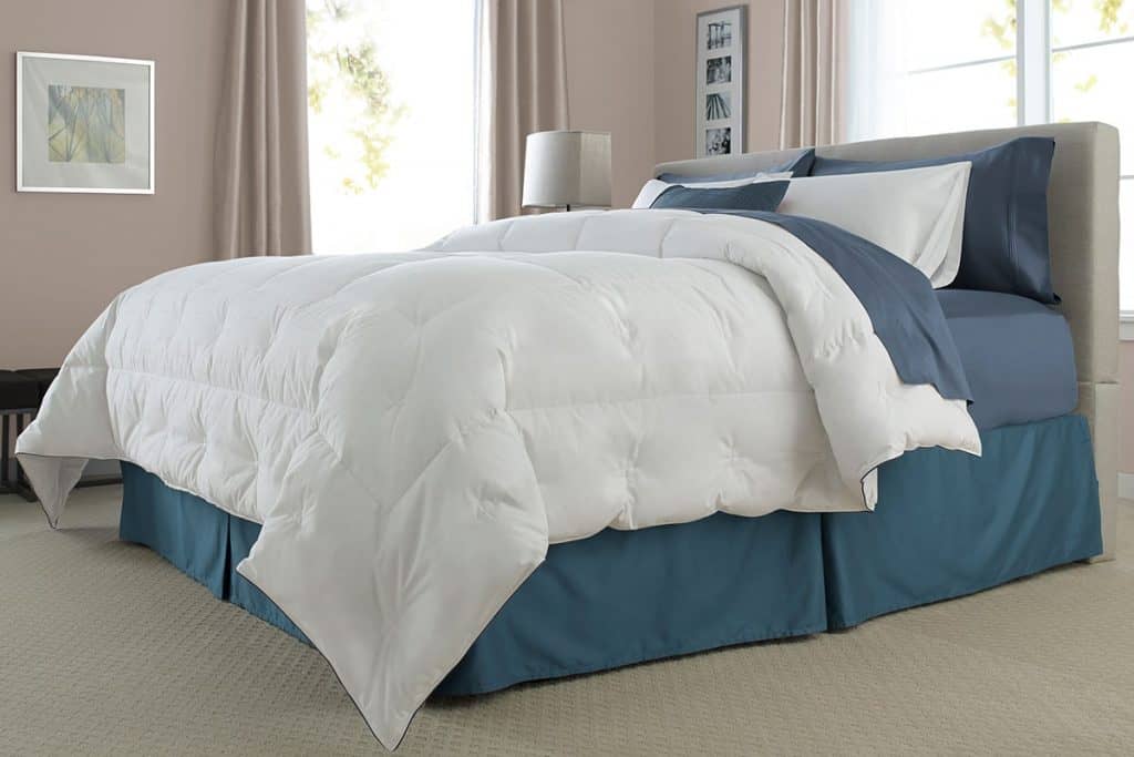 Blue Bedding with White Comforter