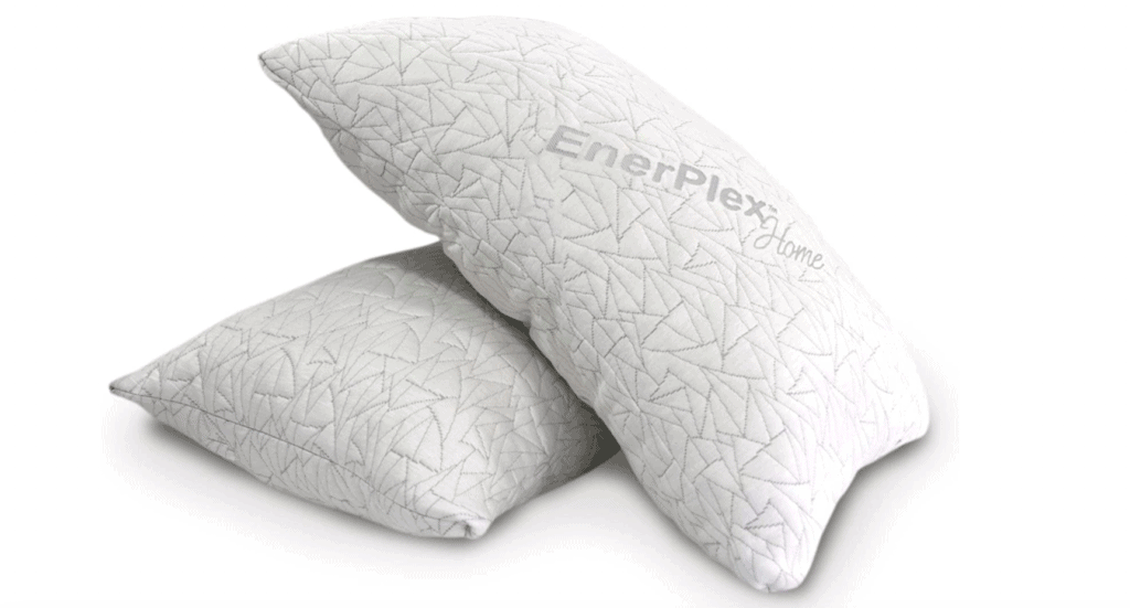 Two stacked memory foam pillows (white)