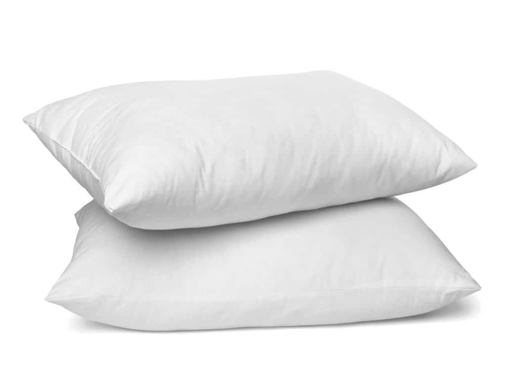 Two White Pillow Stacked