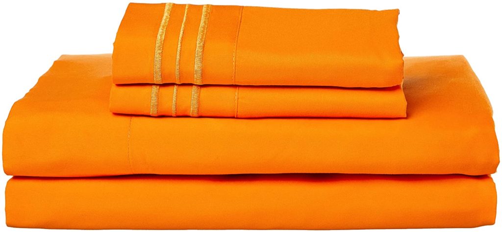 neatly folded orange sheet set