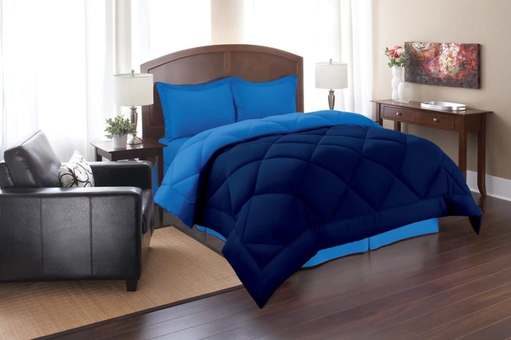 Elegant Comfort Blue Reversible 3 Piece Comforter Set