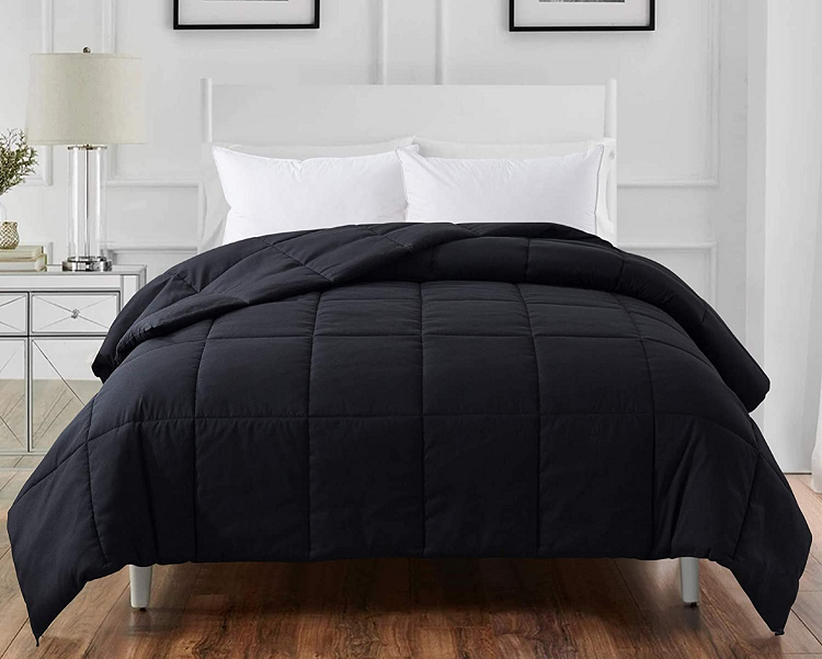 ELNIDO QUEEN All Season Black Down Alternative Quilted Comforter