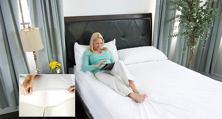 Latex or Vinyl Mattress Cover on womans bed