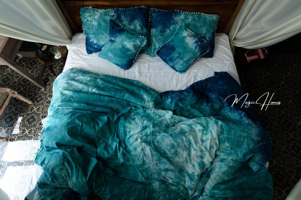 Sea Blue and Green Color Soft Cozy Cotton Duvet Comforter Cover