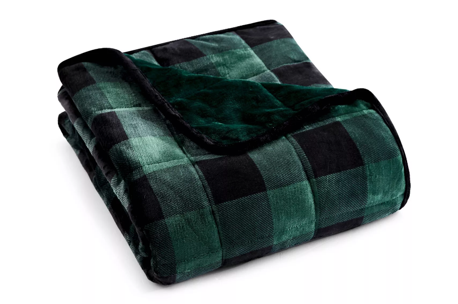 black and green checkered blanket