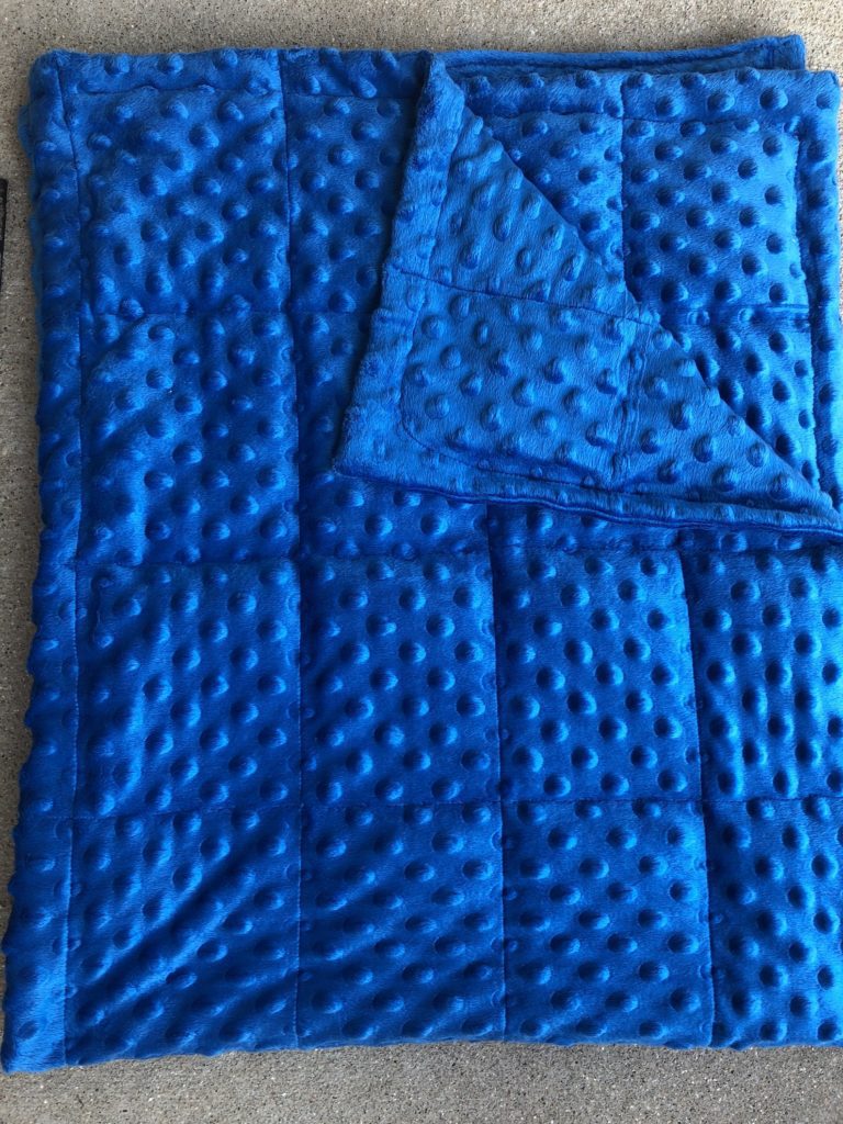 blue folded weighted blanket