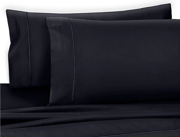 dark navy elegant sheets and pillowcase