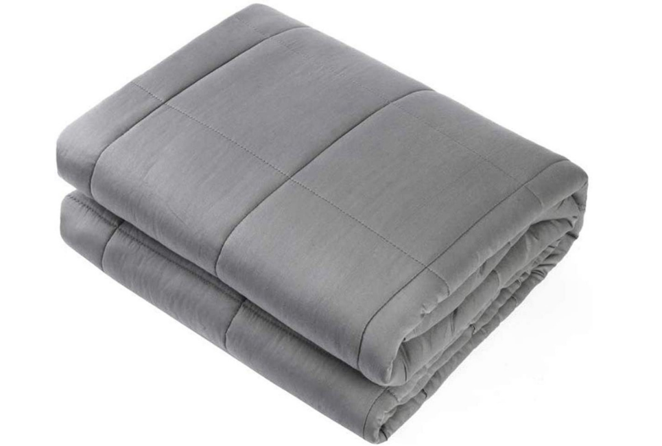grey blanket folded neatly