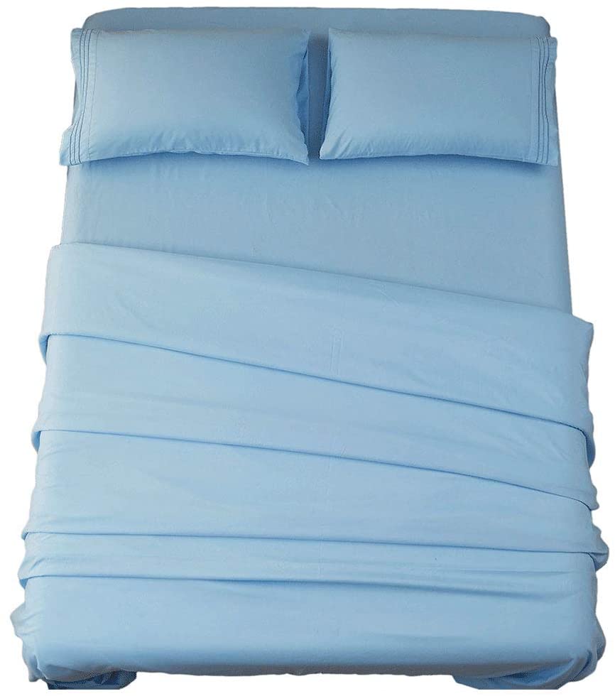 mattress with no background made with blue sets and pillows