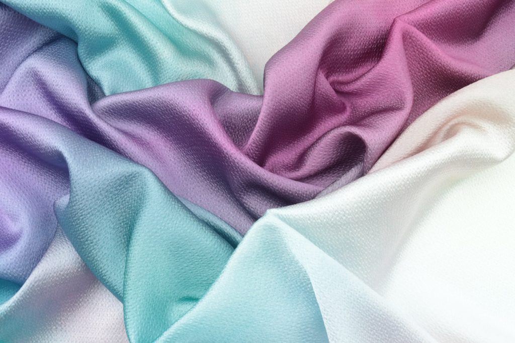 multicolored silk fabric pile