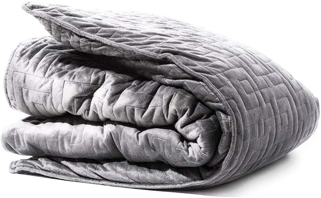 plush folded grey blanket